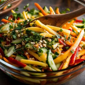 Thai Mango Salad Mixing
